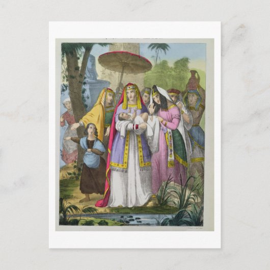 Von Pharao's Daughter Gerettet Moses aus einer Bib Postkarte (Vorderseite)