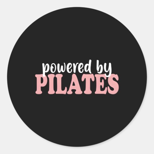 Von Pilates für Pilates-Klasse angetrieben Runder Aufkleber (Vorderseite)
