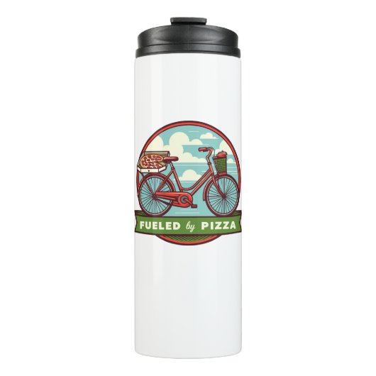 Von Pizza Bike angetrieben Thermosbecher (Vorderseite)