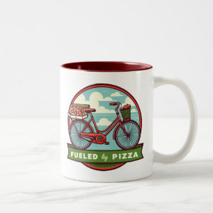 Von Pizza Bike angetrieben Zweifarbige Tasse