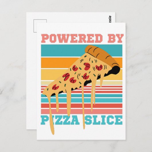VON PIZZA SLICE BEFUGT - PIZZA LOVER POSTKARTE (Vorne/Hinten)