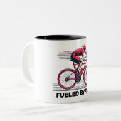 Von Pizzagyklist gespeist Zweifarbige Tasse (Vorderseite Links)