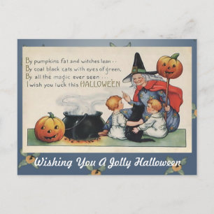 Von Pumpkin Fat Vintage Halloween Kunst Postkarte