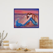 Von Renee Lavoie angefasst, das Sun-Meerjungposter Poster (Küche)