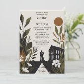 Von Retro 70er 80er Fast Bold Boho Courthouse Wedd Einladung (Stehend Vorderseite)