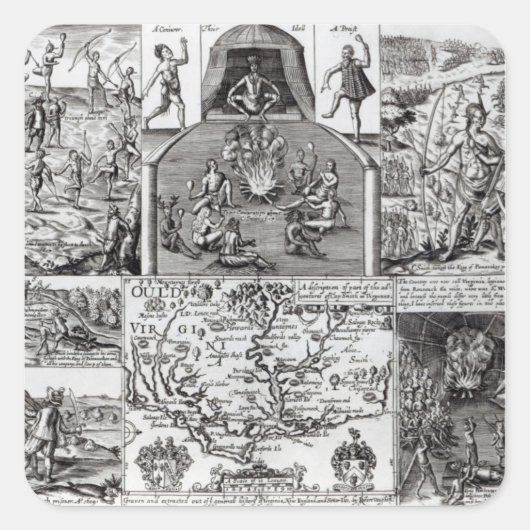 von Robert Vaughan eingegraben Quadratischer Aufkleber (Vorderseite)