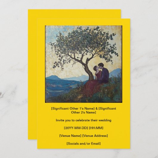 Von Roots bis Everlasting Invitation (Gold) Einladung (Vorne/Hinten)