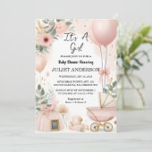 Von Rose Boho Gold Mama Chic Spring Baby Dusche Einladung (Stehend Vorderseite)