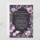 Von Royal Gold Tiara Lilac Light Lila Quinceanera Einladung (Vorderseite)