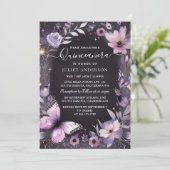 Von Royal Gold Tiara Lilac Light Lila Quinceanera Einladung (Stehend Vorderseite)