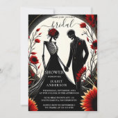 Von Ruby Claret White Heart Red Black Brautparty Einladung (Vorderseite)