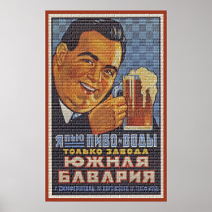 Von Russland mit Bier Poster