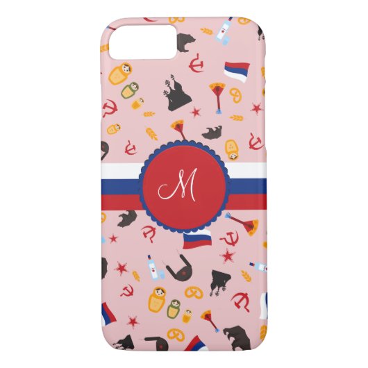 Von Russland mit Liebes-Russe-Monogramm Case-Mate iPhone Hülle (Rückseite)