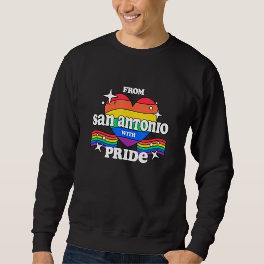 Von San Antonio mit Pride LGBTQ Gay LGBT Homosex Sweatshirt (Vorderseite)