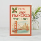 Von San Francisco aus mit Liebe Custom Christmas Karte (Stehend Vorderseite)