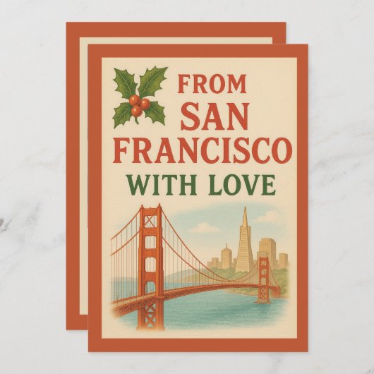 Von San Francisco aus mit Liebe Custom Christmas Karte (Vorne/Hinten)