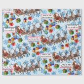 Von Santa Add Kinder Name Rentier Sleigh Geschenkpapier (Flach)