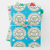 von Santa-Aufklebern Nordpol Geschenkpapier Set (Beispiel)