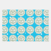 von Santa-Aufklebern Nordpol Geschenkpapier Set (Vorderseite)