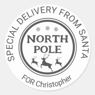 von Santa-Aufklebern Nordpol Runder Aufkleber