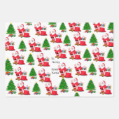Von Santa bis Klein Mädchenname Niedliche Weihnach Geschenkpapier Set (Vorderseite)