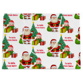 Von Santa Claus personalize Name Elf Große Geschenktüte (Vorderseite)