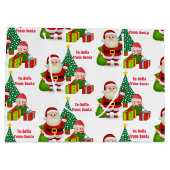 Von Santa Claus personalize Name Elf Große Geschenktüte (Rückseite)