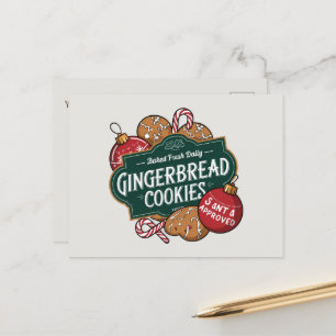 Von Santa genehmigte Gingerbret-Cookies hinzufügen Feiertagspostkarte