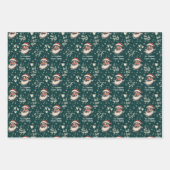 Von Santa Individuelle Name Doodles Weihnachten Geschenkpapier Set (Vorderseite 2)