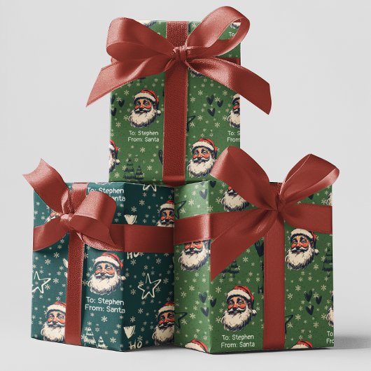 Von Santa Individuelle Name Doodles Weihnachten Geschenkpapier Set