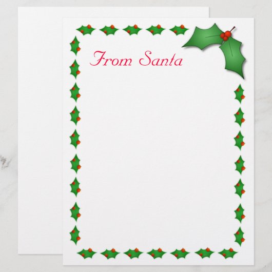 Von Santa Letter (Vorne/Hinten)