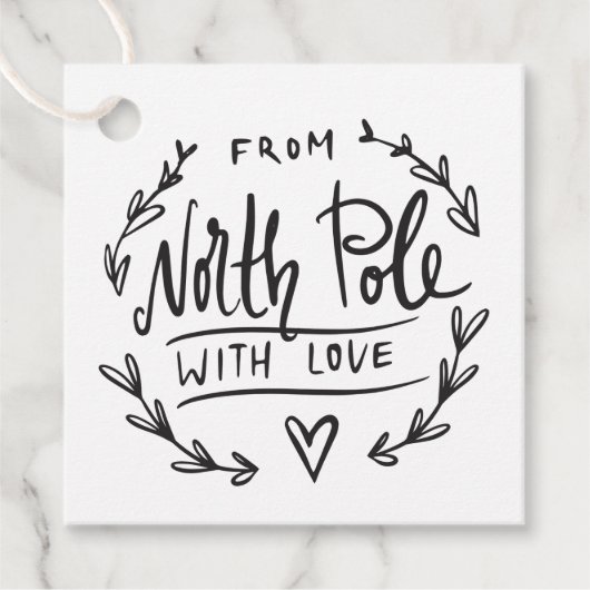 Von Santa mit Liebe North Pole Geschenk Geschenkanhänger (Vorderseite)