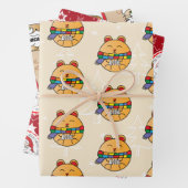 Von Santa Niedlich Cat Funny Hamster Wrapping Pape Geschenkpapier Set (Beispiel)
