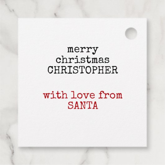 Von Santa Special Lieferung Personalisiert Geschenkanhänger (Rückseite)