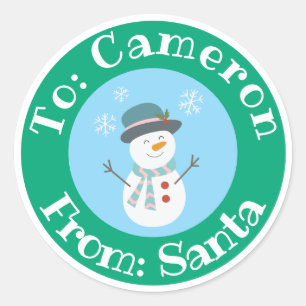 Von Santa Sticker mit Individuelle Name Niedlich S