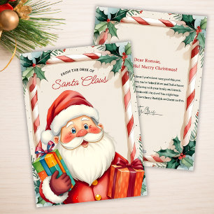 Von Santas Schreibtisch Kinder-Weihnachtsbrief Feiertagskarte