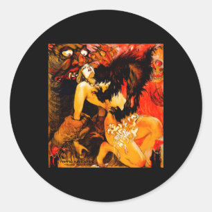 Von Satan verheiratet Halloween-Monster-Horrorfilm Runder Aufkleber