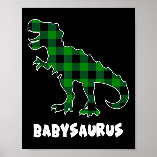 Von Saurus T-Rex Dinosauren Kariert St. Patricks D Poster (Vorne)