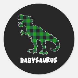 Von Saurus T-Rex Dinosauren Kariert St Patricks Da Runder Aufkleber