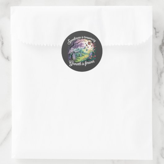 Von Schatten zur Blüte – Transformationsaufkleber Runder Aufkleber (Tasche)