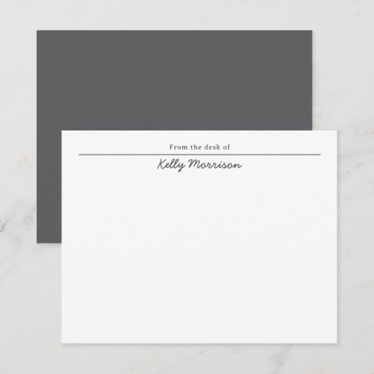 Von Schreibtisch Chic Script Personalisiert Mitteilungskarte (Vorne/Hinten)