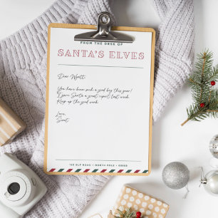 Von Schreibtisch der Weihnachtselfen Blanko-Weihna Briefbogen