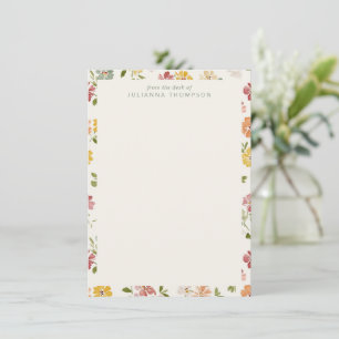 Von Schreibtisch Von Aquarell Blumen Name Modern Mitteilungskarte