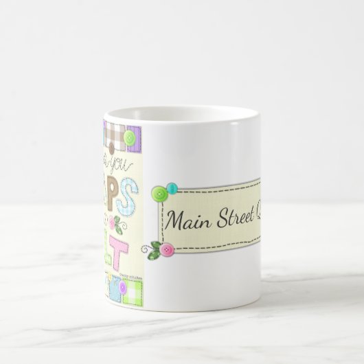 "Von Schrotte zu Steppdecken-" personalisierte Kaffeetasse (Mittel)