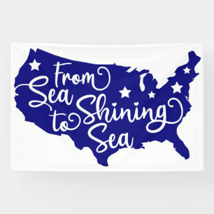 Von Sea bis Shinsea - Patriotic USA Karte Kunst Banner