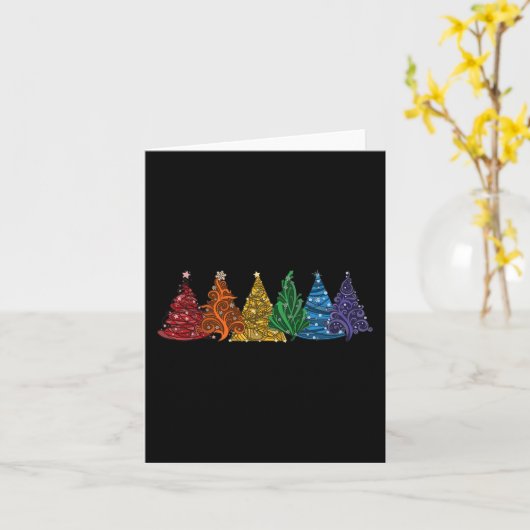 von sechs LGBTq Pride Rainbow Weihnachtsbaumen Vec Karte (Gelbe Blume)