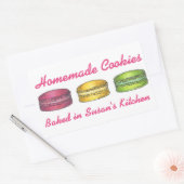 Von selbst gemachte Cookies Macaroon Macaron, geba Rechteckiger Aufkleber (Umschlag)