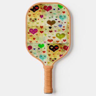 Von Shirley Taylor gemahlene Herzen Pickleball Schläger