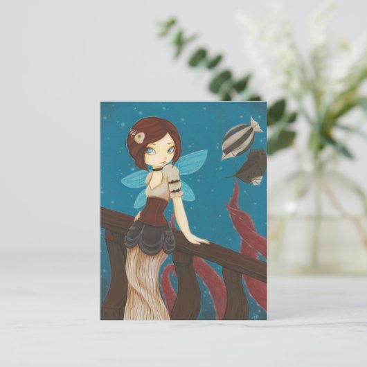 Von Sky - Steampunk-Feenschiff Postkarte (Stehend Vorderseite)