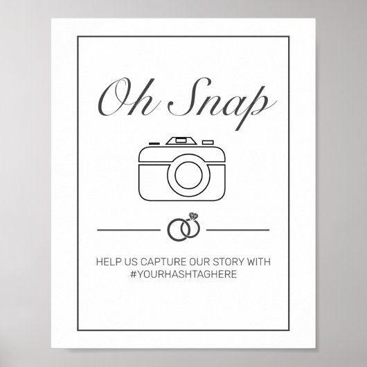 Von Snap Wedding Signature Modernes Minimalistisch Poster (Vorne)